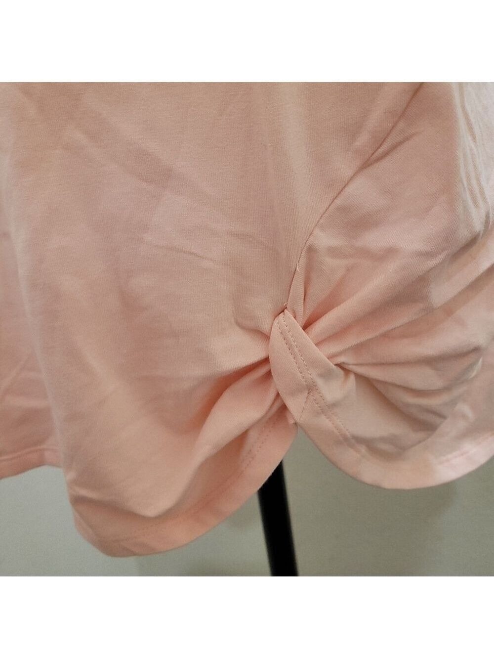 Belle by Kim Gravel Pink Primabelle Knit Twist Hem Top Sz Medium - Picture 3 of 6